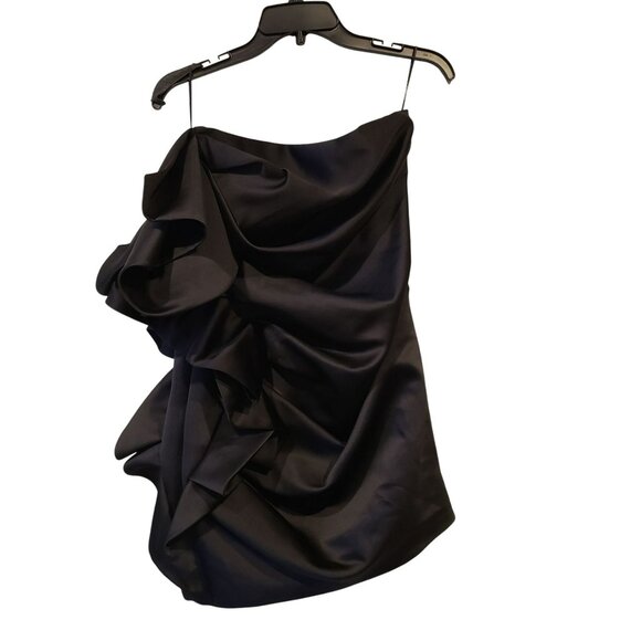 Alexandre Vauthier Black Strapless Ruffle Mini Cocktail Dress Y2K - Picture 8 of 9